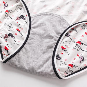 Menstruationsunterwäsche mit mittlerer Taille, bedruckt, 3-lagig, auslaufsicher, für Teenager, junge Mädchen, Periodenunterwäsche - Product Image 4