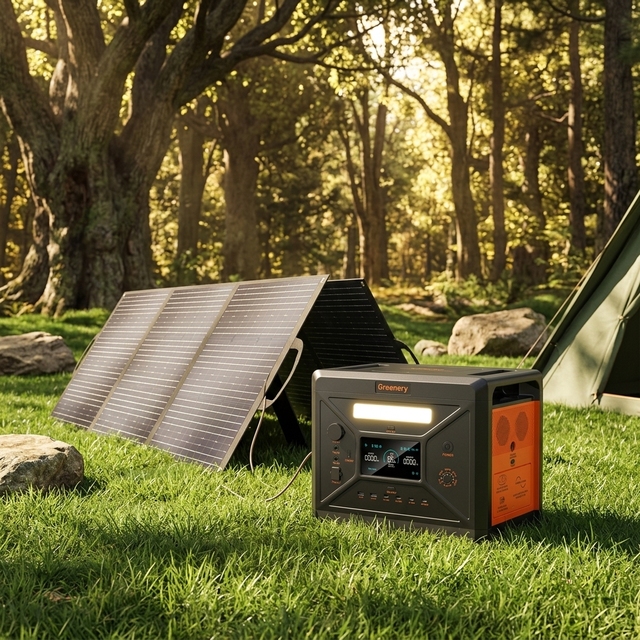 2500W Pure Sine Wave Power Station Solar Generator 200W MPPT Solar Panel Kit 2000Wh Portable RV Port Off-Grid Camping Car Use