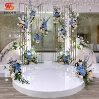Plateforme circulaire en PVC de haute qualité pour mariage, scène de mariage ronde en acrylique blanche pour banquet