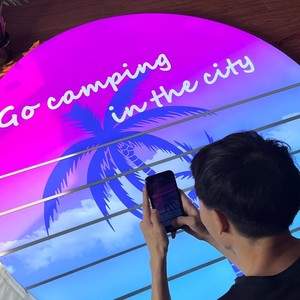 กล่องไฟพระอาทิตย์ตกดินสุดสร้างสรรค์ปรับแต่งสีพื้นหลังเรืองแสงสีผ้าตาข่ายแสงสีแดงพระอาทิตย์ตกดินป้ายสัมผัสกับบรรยากาศ - Product Image 3