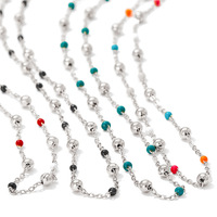 Collier de style ethnique coloré bijoux plaqué or 18 carats sous vide