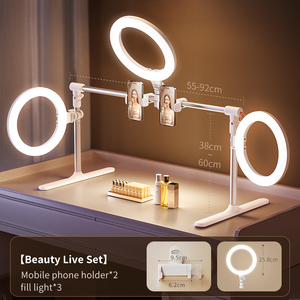 Jopree F5 soporte de luz de anillo superior ajustable Compatible con soporte de teléfono Luz de relleno para transmisión en vivo iluminación fotográfica - Product Image 6