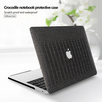 Étui rigide personnalisé en similicuir vert effet crocodile pour MacBook Air 13 pouces, compatible avec les modèles Air M4 14 16 2021, A1502, A1466, Neo 15'