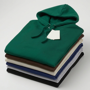 Sudadera con capucha para hombre con logo personalizado, de algodón grueso, lisa, tipo jersey, oversize, para jogging, con hombros caídos, en blanco - Product Image 1