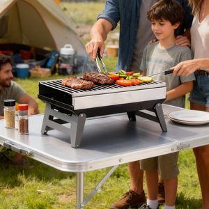 Than di động BBQ nướng có thể gập lại ngoài trời nướng thịt nướng nướng công cụ cho dã ngoại ngoài trời - Product Image 1