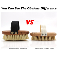 Brosse corporelle à sec avec logo personnalisé, poils en sisal, brosse exfoliante de massage pour la cellulite et l'amélioration de la circulation lymphatique
