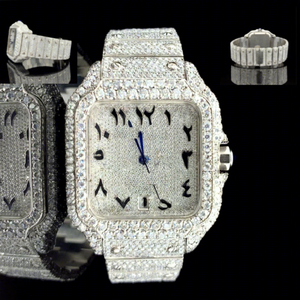 Custom Luxury White Gold <b>Square</b> Dial Glass Moissanite Diamond Bust Down Mechanical Hip Hop Iced Out Wrist <b>Watch</b> <b>for</b> <b>Men</b> - Product Image 1