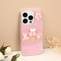 Fundas para celulares pour iphone 15 pro Max coque de téléphone couverture mobile protecteur de celular con flor decoracion paillettes carcasas