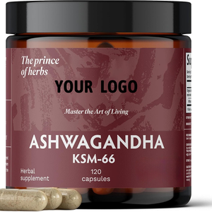 Expédition rapide, vente en gros, Ashwagandha, capsules pour favoriser le sommeil et la mémoire, antioxydant, soutien immunitaire, pour adultes - Product Image 1