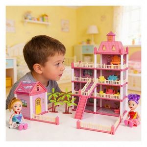 ของเล่นพลาสติก DIY สำหรับปาร์ตี้ริมสระน้ำ สำหรับบ้านพักตากอากาศ พร้อมสไลเดอร์ ลิฟต์ ระเบียง เฟอร์นิเจอร์ ของเล่นเสริมจินตนาการ ของขวัญสำหรับเด็ก สนุกสำหรับครอบครัว - Product Image 2