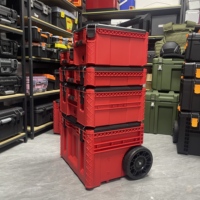 Boîte à outils d'atelier en plastique OEM de haute qualité pour un rangement efficace, chariot d'organisation d'outils pour garage automobile, ensembles de boîtes à outils 5 en 1