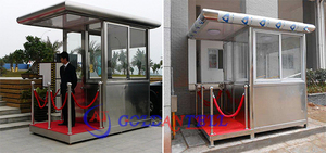 Cabina di Sicurezza Quadrata Verde in Acciaio, Prefabbricata, Resistente alle Intemperie, Chiosco di Guardia Esterno Portatile per Parcheggio - Product Image 4