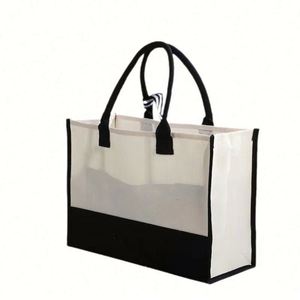Custom <b>Printed</b> Logo White Canvas Tote Bag with Pocket and Zipper Convenient Shopping Solution - Product Image 4