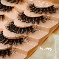 7 paires Europe naturel Faux cils de vison paquet personnalisé cils végétaliens en gros