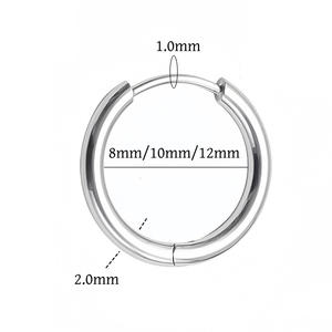 卸売 G23 チタン製 フレキシブルでおしゃれなピアスジュエリー ミニマリスト 2mm フープイヤリング ラウンドハギー軟骨フープイヤリング - Product Image 6