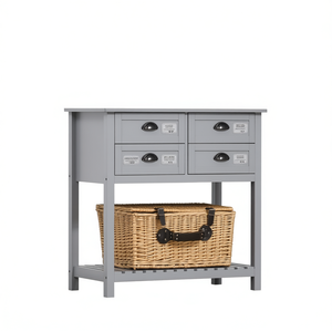 Kitchen <b>Sideboard</b> With Drawers And <b>Basket</b> Storage Farmhouse Style Freestanding Cabinet For Kitchen Use - Product Image 1