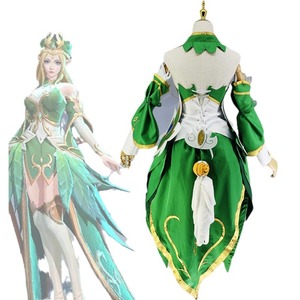 Zixiao Wang Zhaojun Cosplay Costume <b>Wig</b> Set Green Fairy Princess Game Outfit - Product Image 5