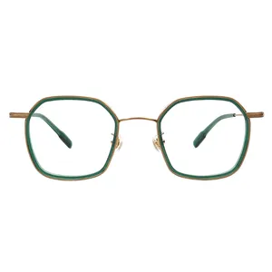 高品质纯钛眼镜方形蓝色遮光眼镜光学眼镜架