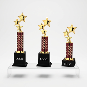 Trophée de bureau portable en métal moulé sous pression, gravé au laser, imprimé UV, finition dorée pour le bureau et l'espace de travail professionnel - Product Image 1