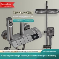 Nouvel arrivage 2026 : Ensemble de douche mural avec affichage numérique LED, jets de massage et de pluie, couleur gris anthracite