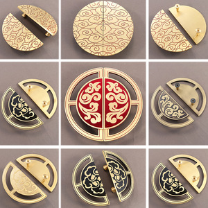 New Chinese Style Brass <b>Cabinet</b> Door Handle Round Embossed Design For Wardrobe Modular Installation Durable Furniture <b>Knob</b> - Product Image 2