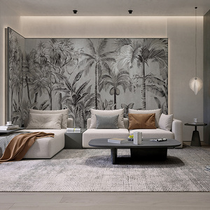 Pintura 3D naturaleza <span class=keywords><strong>Mural</strong></span> decoración de pared Fondo papel de pared hojas tropicales papel tapiz para dormitorio - Product Image 1