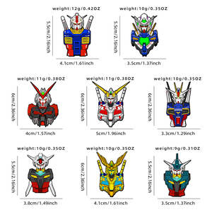 YINI <span class=keywords><strong>Gundam</strong></span> Robot Head Juego de alfileres de esmalte de aleación de zinc-Broches de insignias de Mecha con estampado UV para fanáticos del Anime, coleccionistas y entusiastas de Mecha - Product Image 4