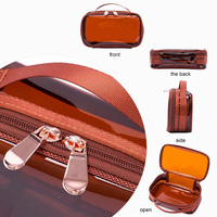 KONCAI Trousse de toilette de voyage transparente avec poignée, sac de rangement pour cosmétiques, pochette à fermeture éclair en vinyle, étui en plastique pour maquillage pour femmes