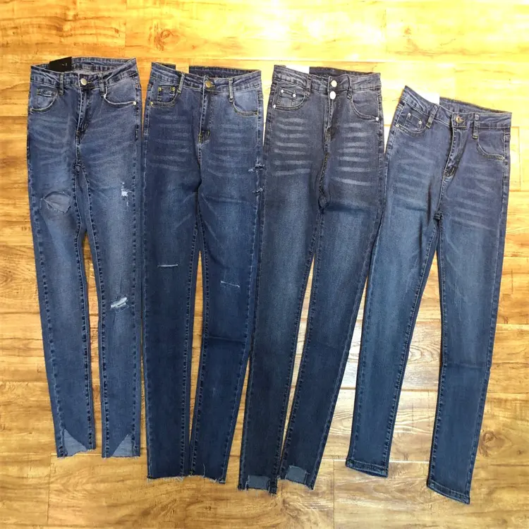 Mode Stock Cut Label gebrauchte Jeans Herstellung billige Stock lots Männer und Frauen mischen es gebrauchte Jeans Mix Lot Jeans