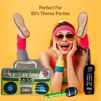 Vente chaude décoration de fête Microphone Instruments gonflables jouets guitare accessoires de fête jouets gonflables pour enfants