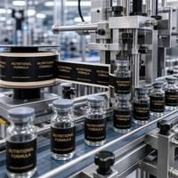 Étiquette autocollante personnalisée en or mat pour flacon, pour étiquettes de bouteilles de formules nutritionnelles pour les soins de santé, en rouleau
