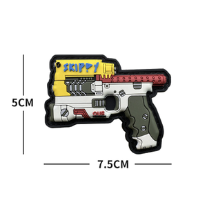 Patch en toile écologique avec paillettes, PVC et caoutchouc, motif fusil - Product Image 6