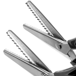 Gunting Zig Zag 23.5cm gunting kerajinan pegangan profesional gunting jahit pembuat gaun Kertas gelombang kain alat tepi dekoratif - Product Image 1