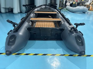Bateau robuste RSA-HD380 gris foncé de 380 cm avec renfort de fond et <span class=keywords><strong>support</strong></span> <span class=keywords><strong>moteur</strong></span>, <span class=keywords><strong>support</strong></span> radar pour l'aventure - Product Image 4