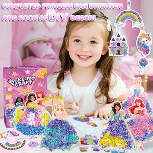 Nouveautés de Noël : Kit d'Art Créatif Poke Art Princesse DIY Unisexe en Plastique et Papier Écologique – Ensemble d'Art Fait Main Éducatif pour Tout-petits - Product Image 1