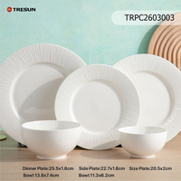 Service de table élégant en porcelaine fine TRESUN, vaisselle blanche pour restaurants HoReCa, assiettes de cuisine, ensemble de vaisselle en porcelaine
