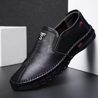 Chaussures de sport décontractées pour hommes, légères et respirantes, en cuir noir, style tennis, Zapatos Para Hombres