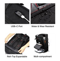 Sac à dos de grande capacité personnalisé avec logo d'entreprise, port USB et compartiment à chaussures pour les voyages d'affaires