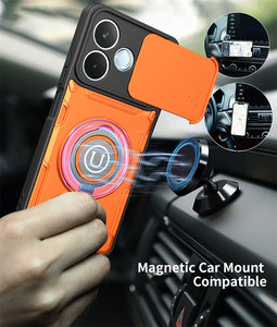 Étui antichoc double couche en TPU+PC avec cache-caméra coulissant et béquille intégrée pour <span class=keywords><strong>HUAWEI</strong></span> Pura 90/Honor 600/X6d - Product Image 6