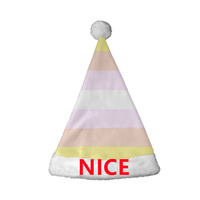 Chapeau de Père Noël personnalisé arc-en-ciel pour la fierté LGBTQ+, chapeau moelleux imprimé par transfert thermique pour événements Pride et costumes d'Halloween