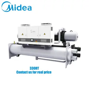 Midea 330rt r134a commercial screw chilling machine water cooled screw chiller for bank buildings chillers