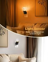 Veilleuse LED ZHILAI à brancher, avec capteur crépusculaire, intensité variable, en cristal ambré, pour chambre et salle de bain