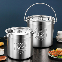 Marmites à soupe en acier inoxydable 304 extra-épaisses à usage commercial avec couvercle, grande capacité pour cuisinières à gaz et à induction