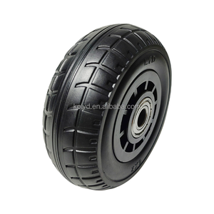 Roues en caoutchouc solide de <span class=keywords><strong>8</strong></span> pouces directes d'usine avec noyau en plastique noir et support de charge silencieux adapté aux chariots - Product Image 3