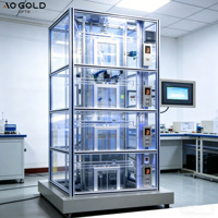 Modèle d'entraînement transparent pour ascenseurs et escaliers mécaniques à effet de flamme simulée, 4/6 étages, avec liaison de secours métallique pour hôtels et hôpitaux