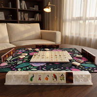 Jeu de Mahjong de Luxe Américain 160 Tuiles Acryliques avec Supports et Dés pour 4 Joueurs – Idéal pour la Famille, les Fêtes, la Maison, le Club et les Voyages
