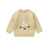Pull en tricot pour bébé Mimixiong, broderie canard, pull pour nouveau-né, vêtements d'hiver pour nourrissons, vente en gros