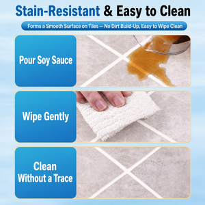 Scellant pour carrelage en polyurée bicomposant 400 ml, imperméable, anti-jaunissement, mastic pour joints pour carrelage mural et de sol de salle de bain et de cuisine - Product Image 6