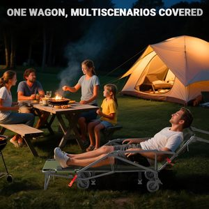 <span class=keywords><strong>Carrito</strong></span> Plegable 2 en 1, Silla Lounge, <span class=keywords><strong>Carrito</strong></span> Utilitario Resistente para Exteriores, Capacidad de 400 Libras, para Campamento, <span class=keywords><strong>Playa</strong></span>, Picnic, Viajes - Product Image 6