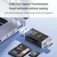 Lector de Tarjetas SD Multi-interfaz USB 2.0 Tipo C 4 en 1, Lector de Tarjetas de Memoria Micro TF Tipo-C para Teléfonos Móviles, Computadoras Portátiles y Accesorios de PC